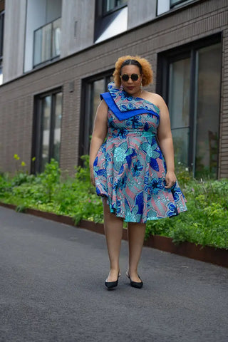 Dalia Blue Asymmetric Dress