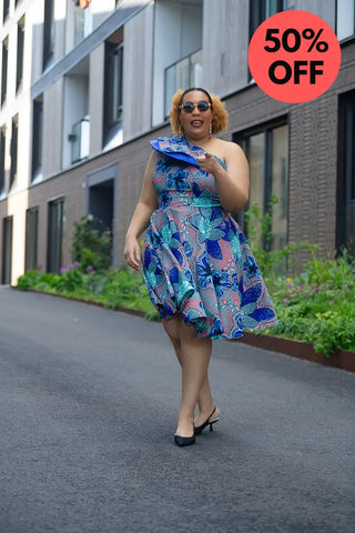 Dalia Blue Asymmetric Dress