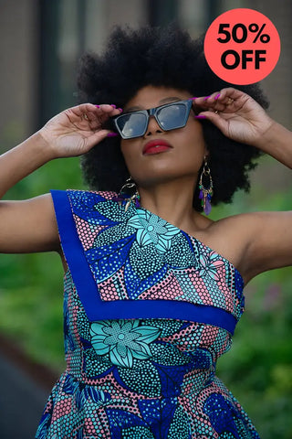 Dalia Blue Asymmetric Dress