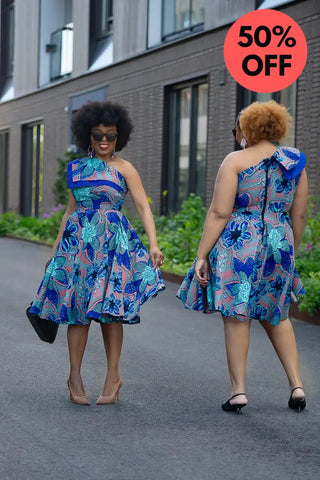 Dalia Blue Asymmetric Dress