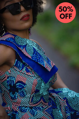 Dalia Blue Asymmetric Dress