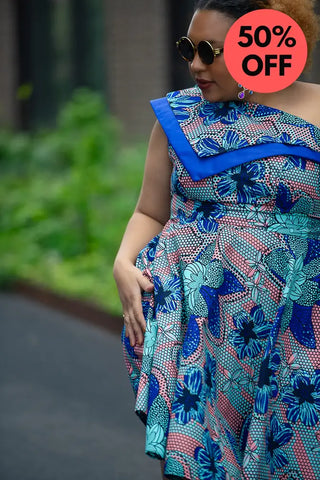 Dalia Blue Asymmetric Dress