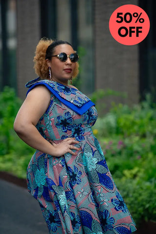 Dalia Blue Asymmetric Dress