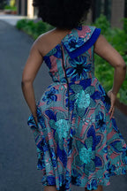 Dalia Blue Asymmetric Dress