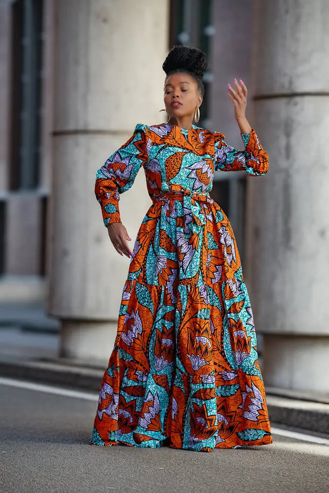 Derin Orange Maxi Dress