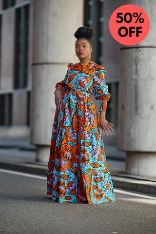 Derin Orange Maxi Dress