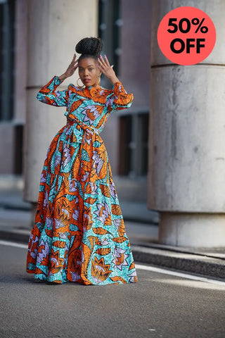 Derin Orange Maxi Dress