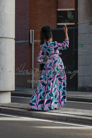 Derin Pink And Blue Maxi Dress