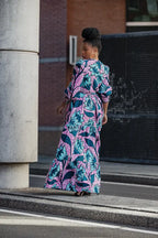 Derin Pink And Blue Maxi Dress