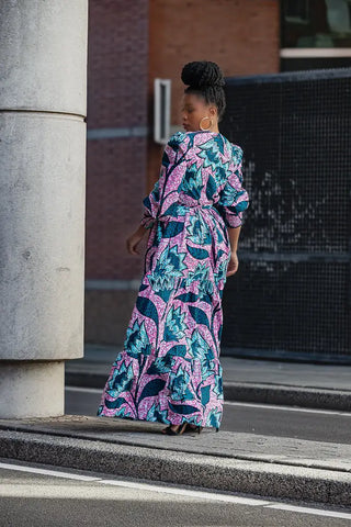 Derin Pink And Blue Maxi Dress