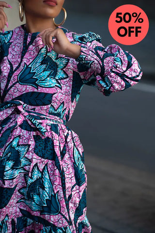 Derin Pink And Blue Maxi Dress