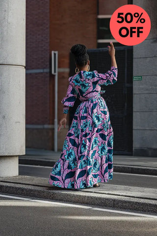 Derin Pink And Blue Maxi Dress