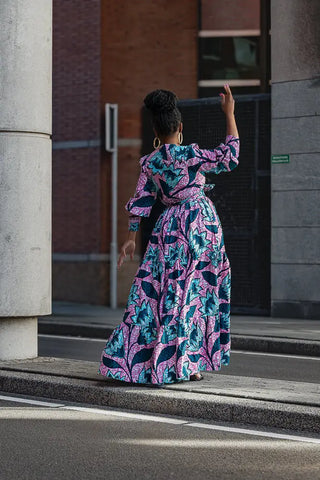 Derin Pink And Blue Maxi Dress