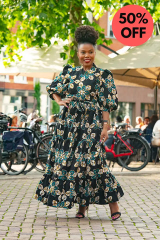 Elna Black Floral Dress Women’s Dress