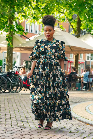 Elna Black Floral Dress Women’s Dress