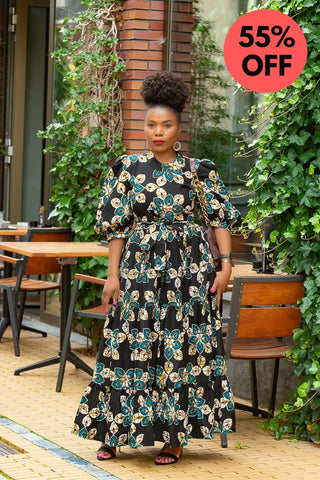 Elna Black Floral Dress Women’s Dress