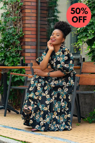 Elna Black Floral Dress Women’s Dress