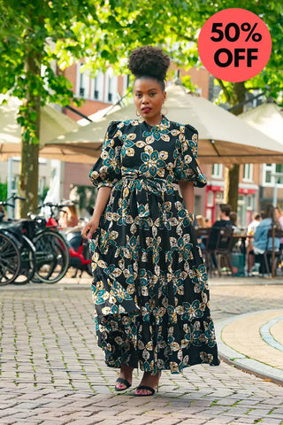 Elna Black Floral Dress Women’s Dress