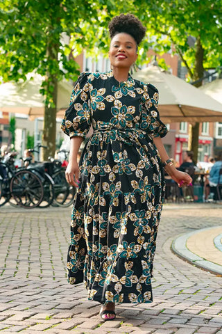 Elna Black Floral Dress Women’s Dress