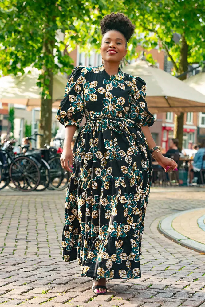 Elna Black Floral Dress Women’s Dress