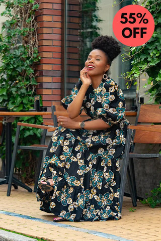 Elna Black Floral Dress Women’s Dress