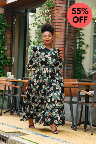 Elna Black Floral Dress Women’s Dress