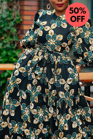 Elna Black Floral Dress Women’s Dress