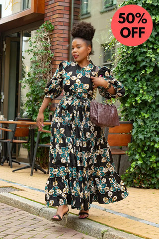 Elna Black Floral Dress Women’s Dress