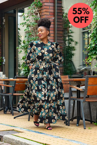 Elna Black Floral Dress Women’s Dress