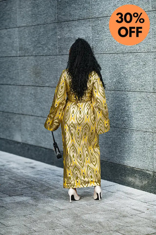 EMELIA GOLD WRAP DRESS Dresses