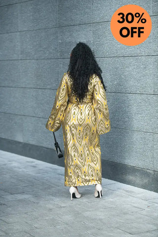 EMELIA GOLD WRAP DRESS Dresses