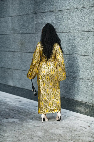 EMELIA GOLD WRAP DRESS Dresses