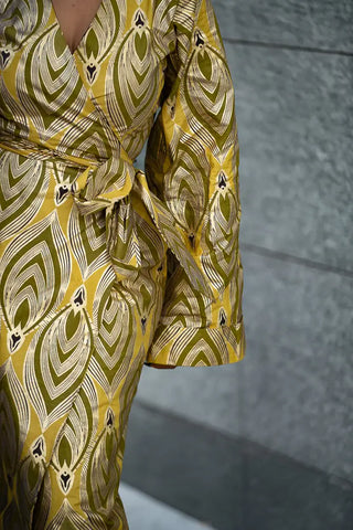 EMELIA GOLD WRAP DRESS Dresses
