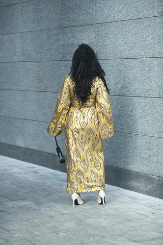 EMELIA GOLD WRAP DRESS Dresses