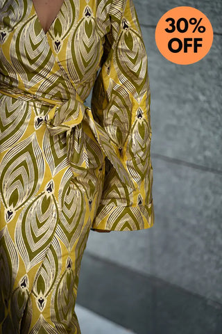 EMELIA GOLD WRAP DRESS Dresses