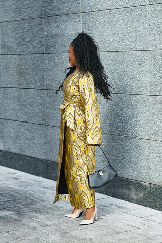 EMELIA GOLD WRAP DRESS Dresses