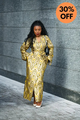 EMELIA GOLD WRAP DRESS Dresses
