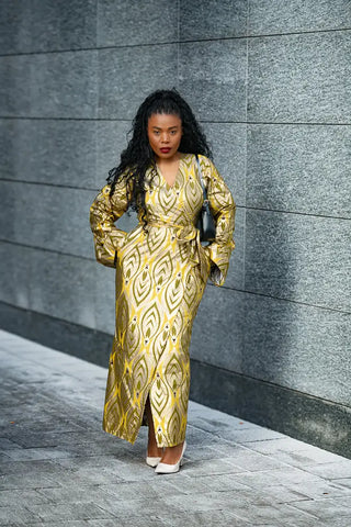 EMELIA GOLD WRAP DRESS Dresses