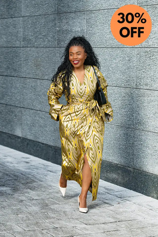 EMELIA GOLD WRAP DRESS Dresses