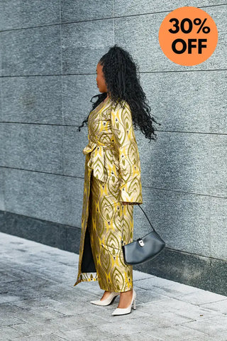 EMELIA GOLD WRAP DRESS Dresses