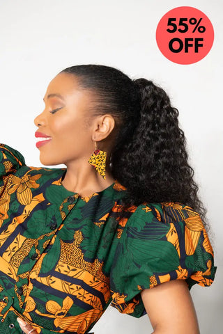 Fatima Midaxi Green And Orange Dress Apparel & Accessories