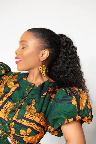 Fatima Midaxi Green And Orange Dress Apparel & Accessories