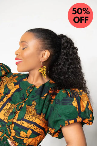 Fatima Midaxi Green And Orange Dress Apparel & Accessories