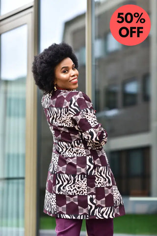 Feyi Animal Print Jacket Women’s Dress