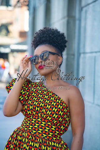 Fikile One Shoulder Dress Apparel & Accessories