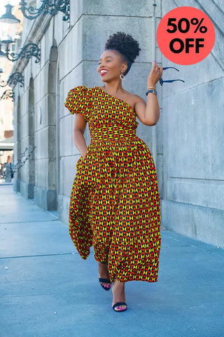 Fikile One Shoulder Dress Apparel & Accessories