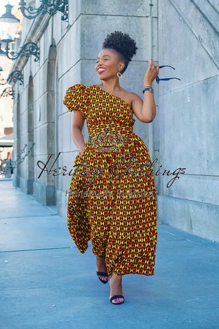 Fikile One Shoulder Dress Apparel & Accessories