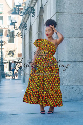 Fikile One Shoulder Dress Apparel & Accessories