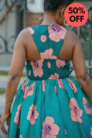 Folasade Smocked Back Floral Dress Apparel & Accessories