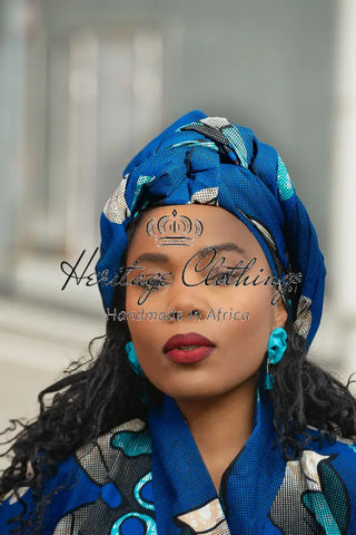 FRIDA BLUE HEADWRAP HEADWRAPS